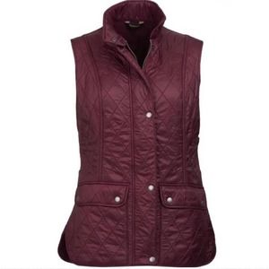 BARBOUR cavalry Gilet diamond Quilted Vest Sleeveless eggplant Women's Size 6
